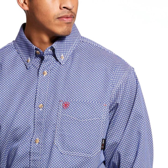 Ariat FR Liberty Arbeits Shirt Cobalt | 1MHI3qjA