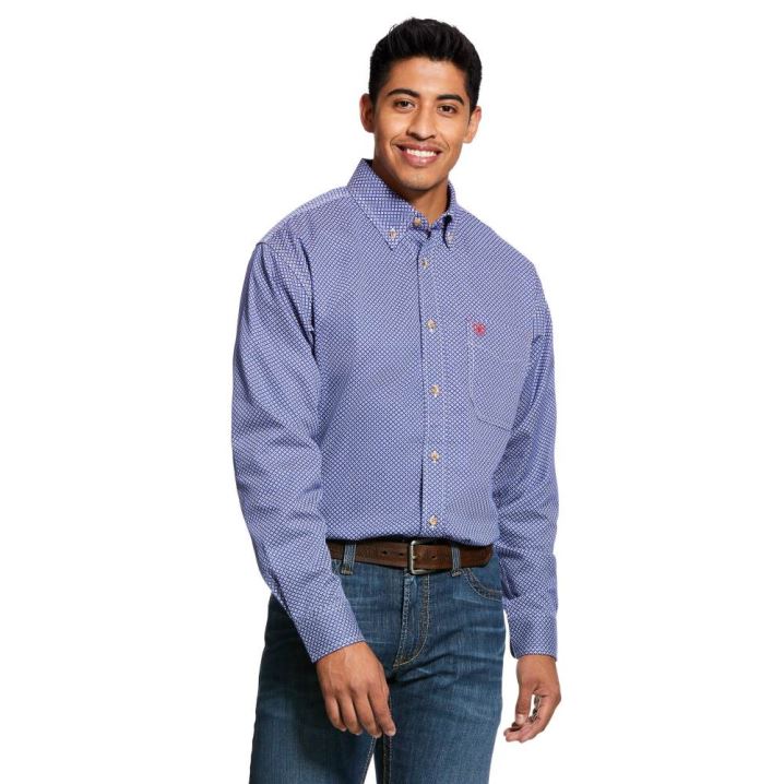 Ariat FR Liberty Arbeits Shirt Cobalt | 1MHI3qjA