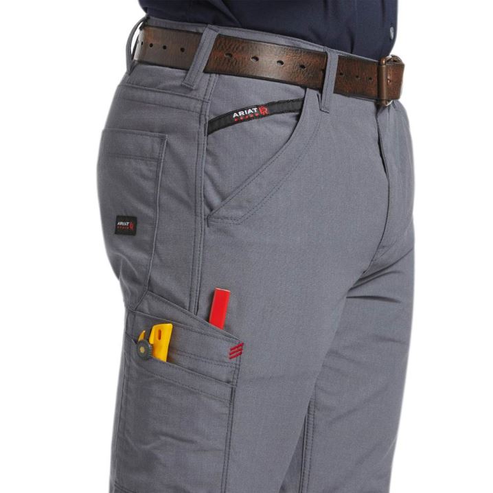 Ariat FR M5 Straight DuraLight Ripstop Stackable Straight Leg Pant Grau | KqmpHtDZ