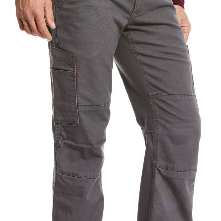 Ariat FR M5 Straight Stretch DuraLight Canvas Stackable Straight Leg Pant Grau | nYmrI6pv