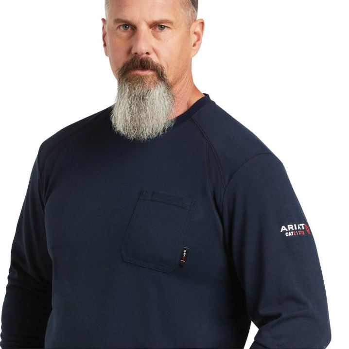 Ariat FR Max Protect Inherent T-Shirt Navy | YvPad3cu