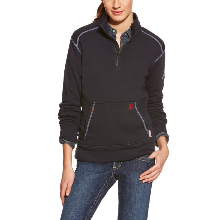 Ariat FR Polartec Fleece 1/4 Zip Top Navy | b3hLmT4U