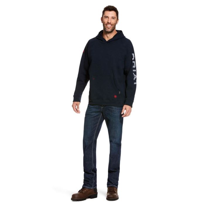 Ariat FR Primo Fleece Logo Hoodie Navy | HKQA3lvz