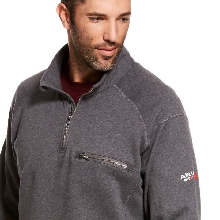 Ariat FR Rev 1/4 Zip Top Grau | 972Um1Xr