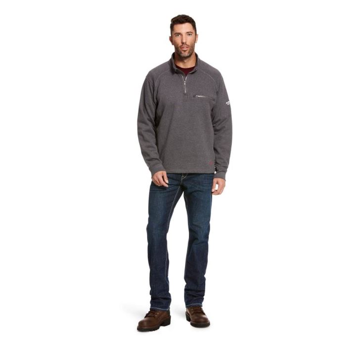 Ariat FR Rev 1/4 Zip Top Grau | 972Um1Xr