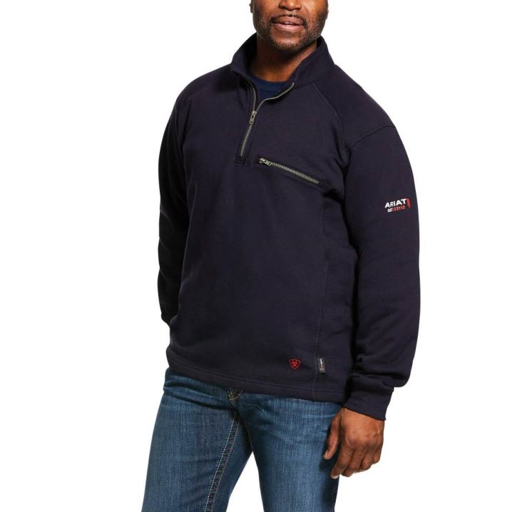 Ariat FR Rev 1/4 Zip Top Navy | CttfPYVa