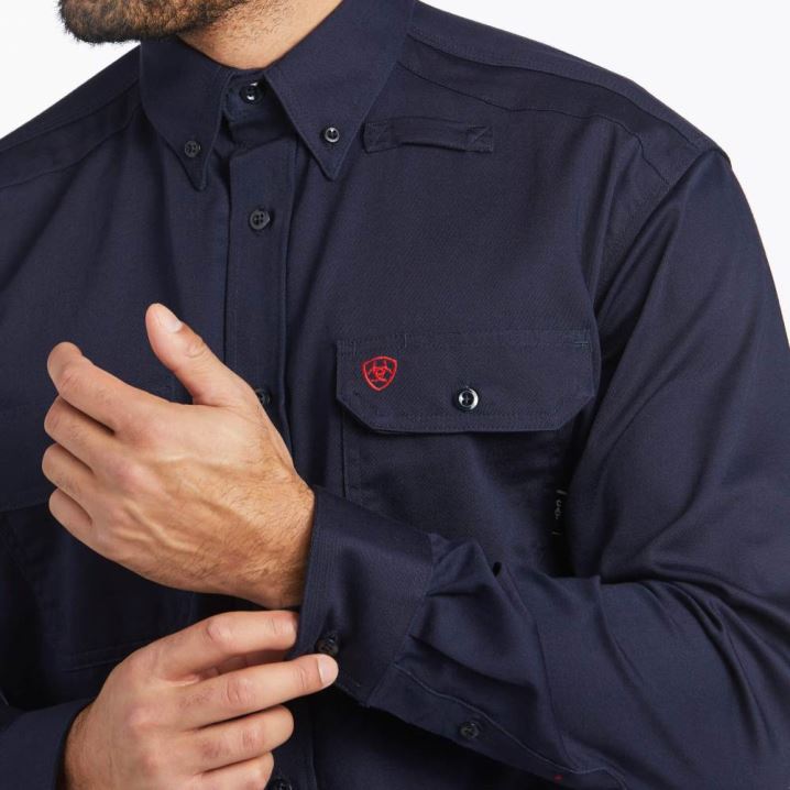 Ariat FR Solid Arbeits Shirt Navy | bddlaYEM