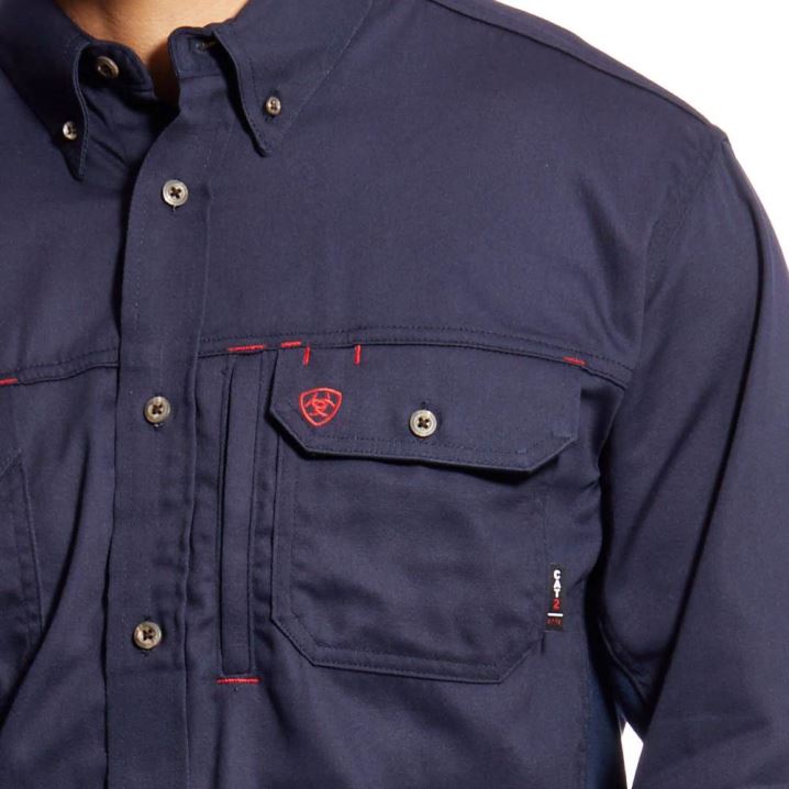 Ariat FR Solid Vent Arbeits Shirt Navy | mKS4ccWq