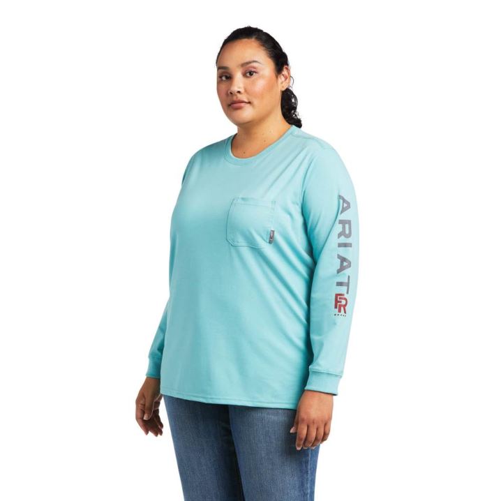 Ariat FR Stretch Logo T-Shirt Meadowbrook | 4PFXtdMz