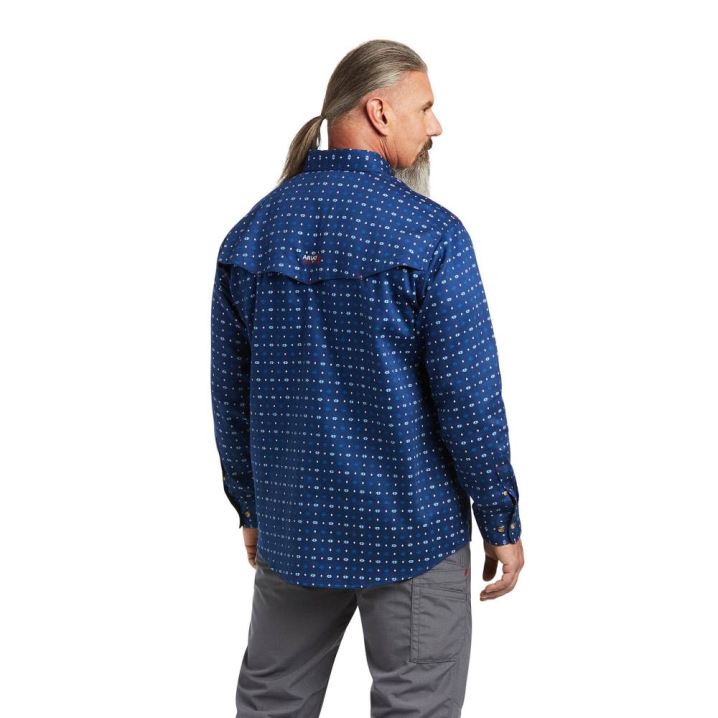 Ariat FR Vented Arbeits Shirt Hellblau | Y1hyLAje