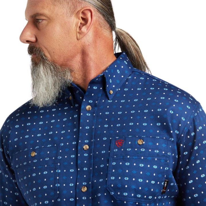 Ariat FR Vented Arbeits Shirt Hellblau | Y1hyLAje