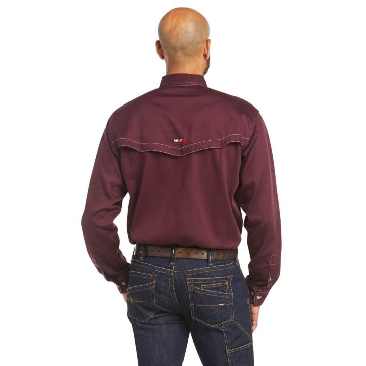 Ariat FR Vented Arbeits Shirt Malbec | 7pvAZJil