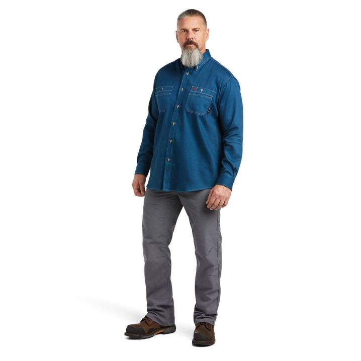 Ariat FR Vented Arbeits Shirt Skyfall | JR8ZxUDx