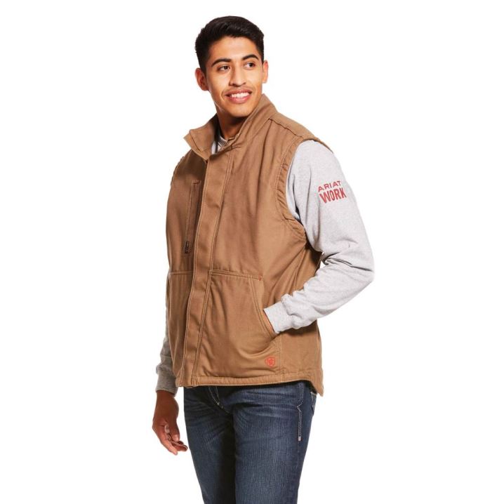 Ariat FR Workhorse Insulated Vest Khaki | FlGpFTHB