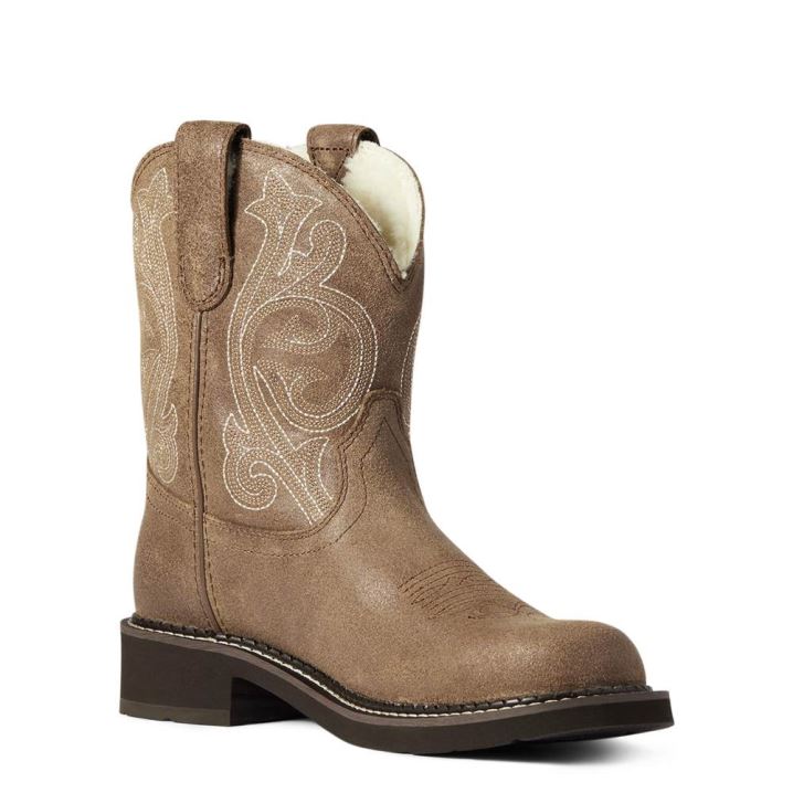 Ariat Fatbaby Cozy Western Boot Grau Braun | 7DULYzwT