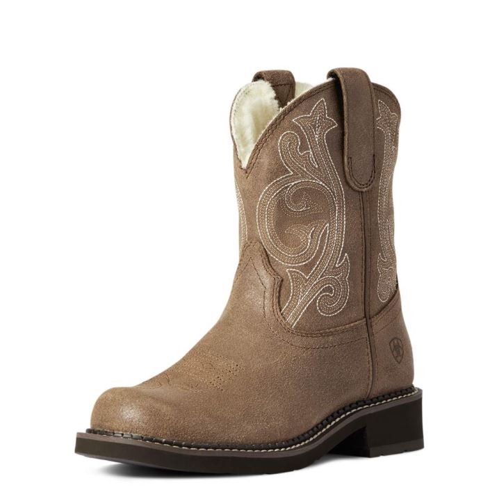 Ariat Fatbaby Cozy Western Boot Grau Braun | 7DULYzwT