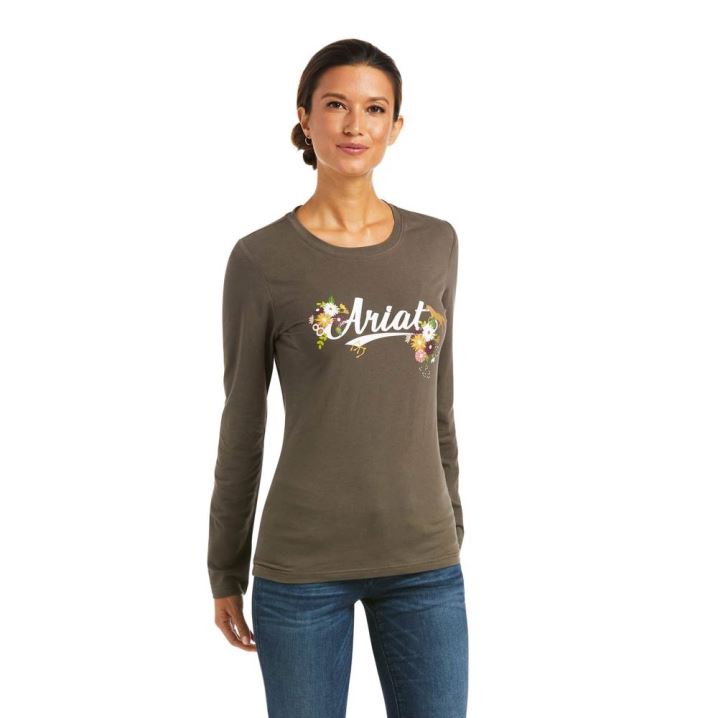 Ariat Flora Fauna Logo T-Shirt Banyan Bark | 1L6yKwXI