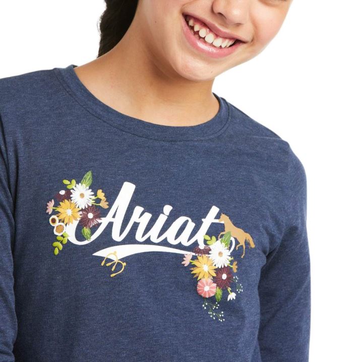 Ariat Flora Fauna Logo T-Shirt Navy | ICRl1PxO