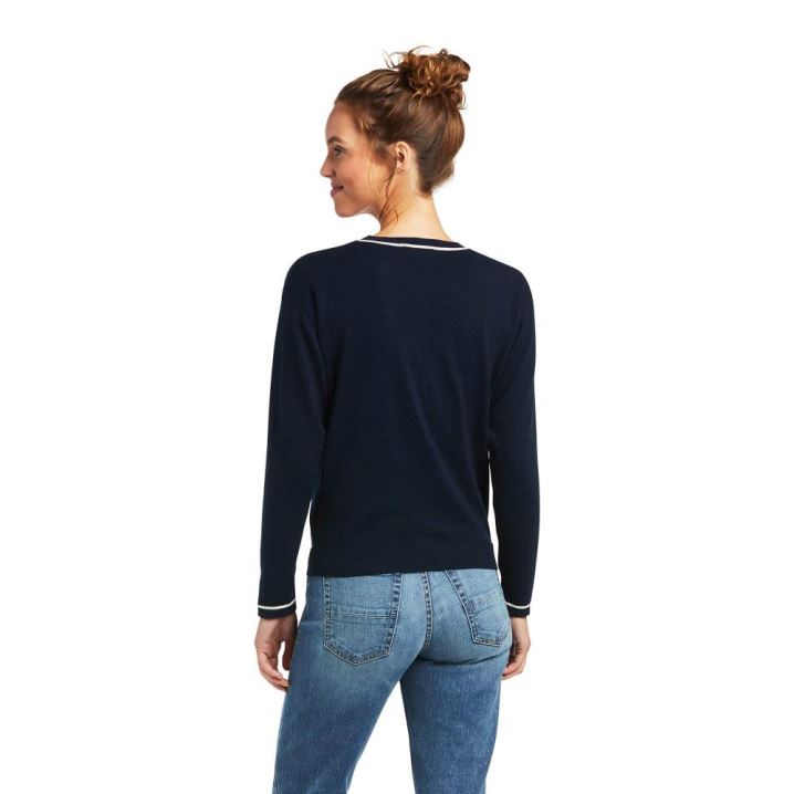 Ariat Floret Sweatshirt Navy | 982Sl96o