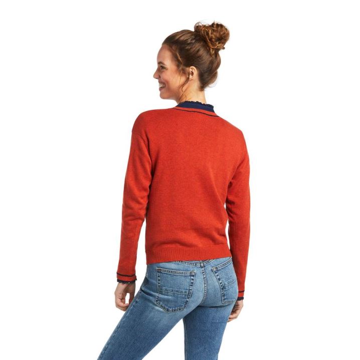 Ariat Floret Sweatshirt Orange | PgWodEuG