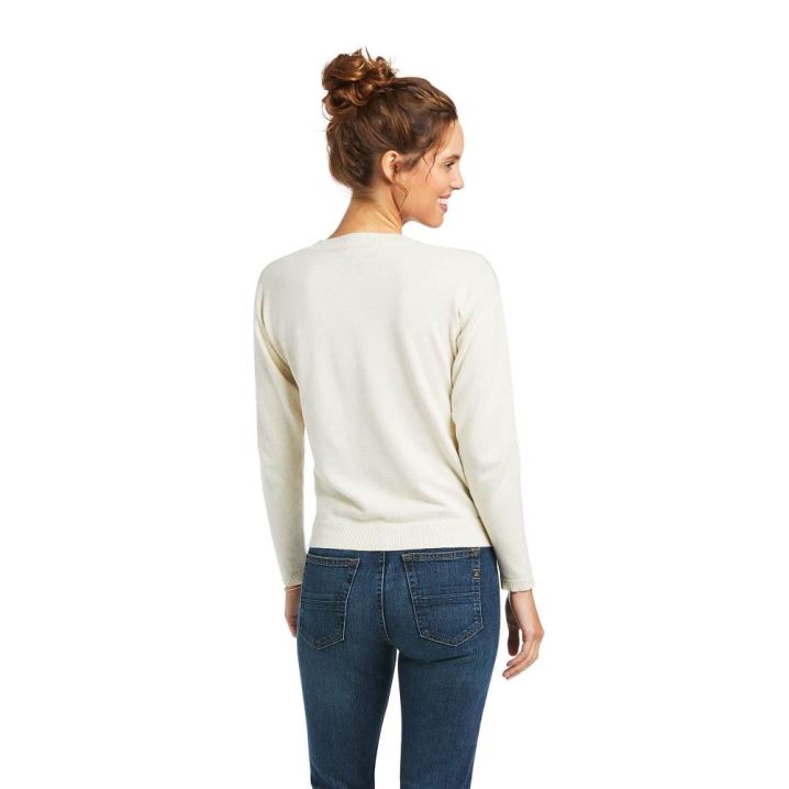 Ariat Floret Sweatshirt Weiß | OtAqxmIB