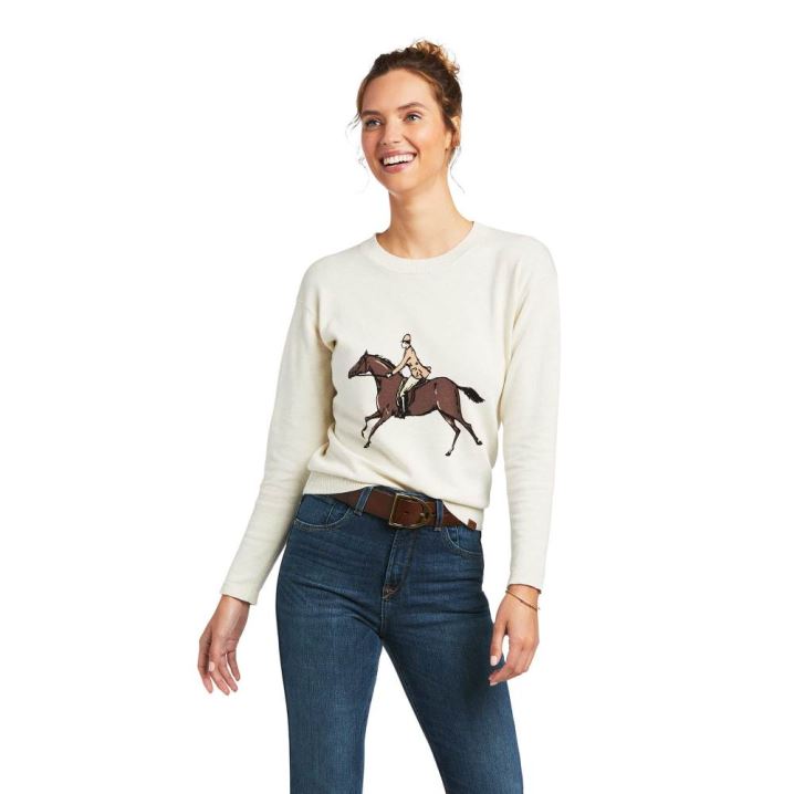 Ariat Floret Sweatshirt Weiß | OtAqxmIB