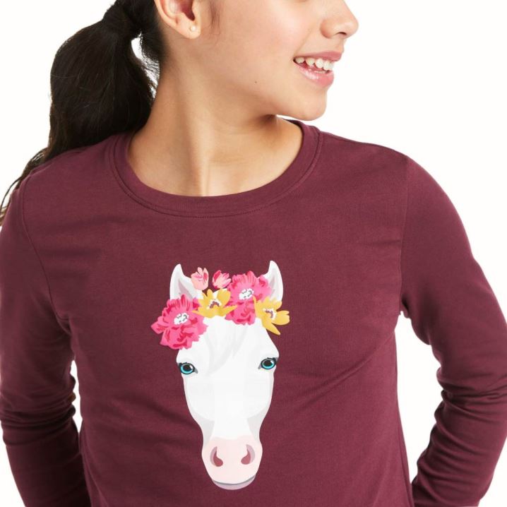 Ariat Flower Crown T-Shirt Windsor Wine | 865fziUX