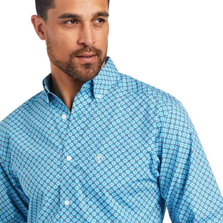 Ariat Genaro Fitted Shirt Bachelor Button | CF1nd7b8