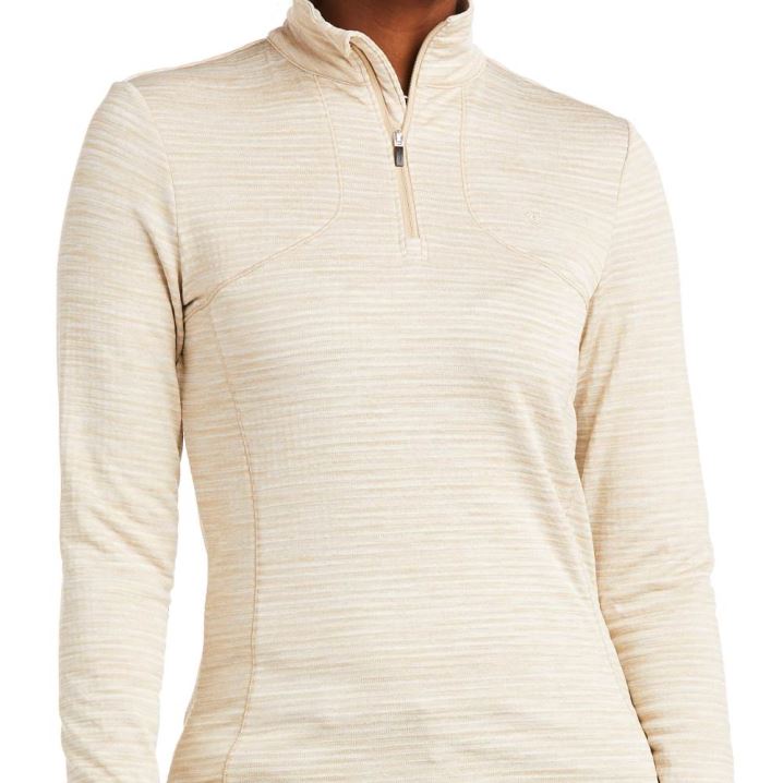 Ariat Gridwork 1/4 Zip Baselayer Raw Canvas | fgNaBIXV