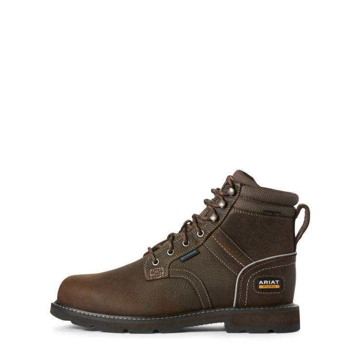 Ariat Groundbreaker 6" II Wasserdichte Steel Kappe Arbeits Boot Dunkelbraun | GgqEKiJJ