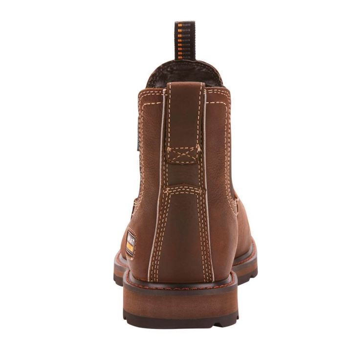 Ariat Groundbreaker Chelsea Wasserdichte Steel Kappe Arbeits Boot Dunkelbraun | zc7qjDek