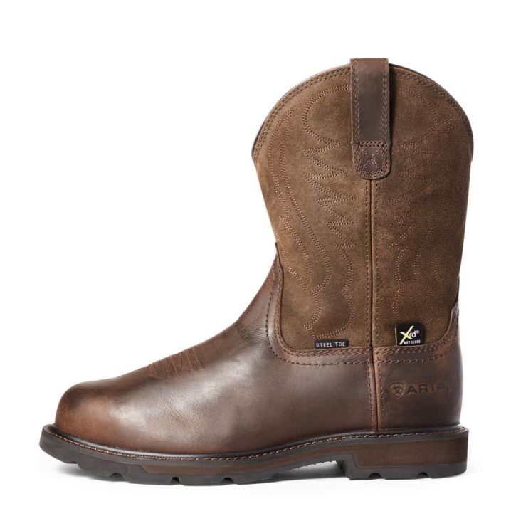 Ariat Groundbreaker MetGuard Steel Kappe Arbeits Boot Braun | 2LE06m5C