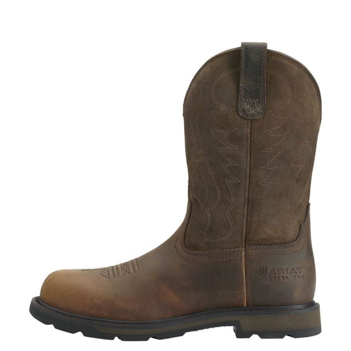 Ariat Groundbreaker Steel Kappe Arbeits Boot Braun | R4GsNbre