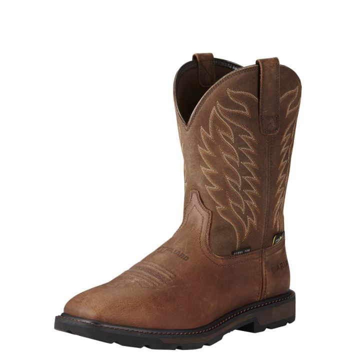 Ariat Groundbreaker Weite Square Kappe MetGuard MetGuard Steel Kappe Arbeits Boot Braun | KspR4xYG