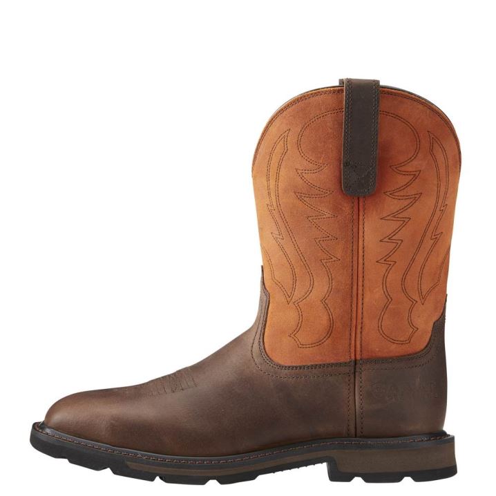 Ariat Groundbreaker Weite Square Kappe Steel Kappe Arbeits Boot Braun | 8YwImMsX