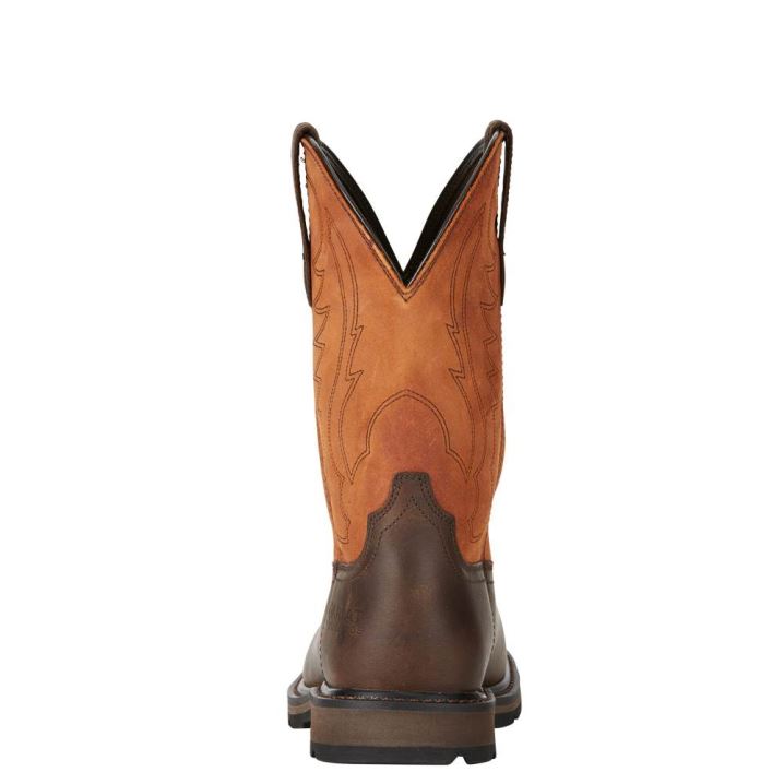 Ariat Groundbreaker Weite Square Kappe Steel Kappe Arbeits Boot Braun | 8YwImMsX