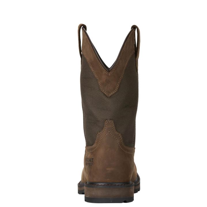 Ariat Groundbreaker Weite Square Kappe Wasserdichte Steel Kappe Arbeits Boot Braun | 9dLpOPM3