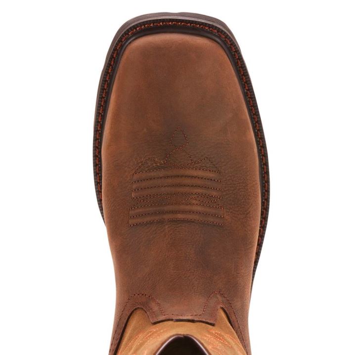 Ariat Groundbreaker Weite Square Kappe Wasserdichte Arbeits Boot Dunkelbraun | Xqhs301V