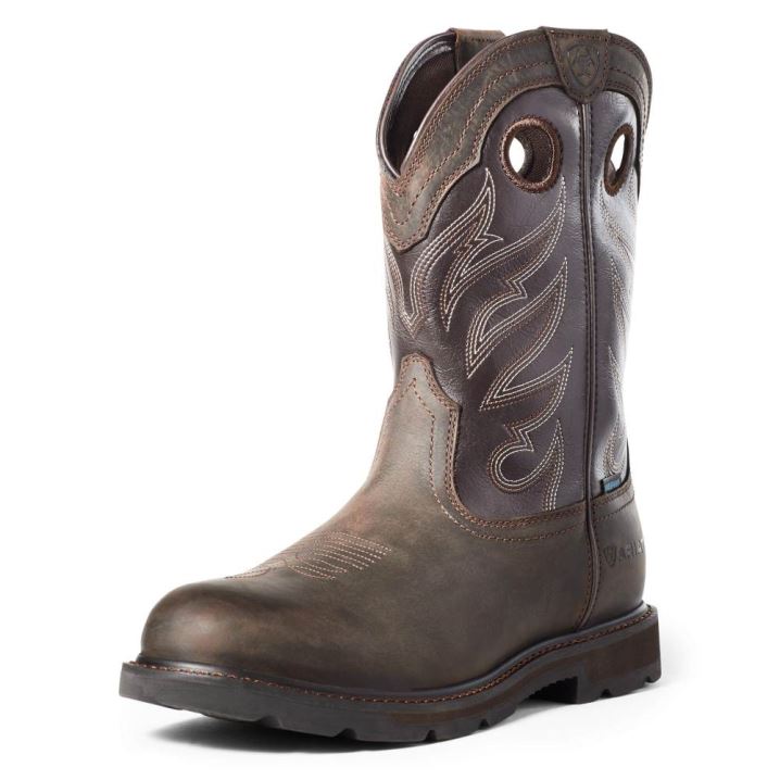 Ariat Groundwork Wasserdichte Arbeits Boot Dunkelbraun | MTE5kUym