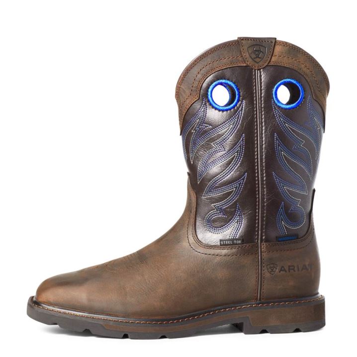 Ariat Groundwork Wasserdichte Steel Kappe Arbeits Boot Dunkelbraun | KA0iDO3N