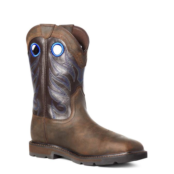 Ariat Groundwork Wasserdichte Steel Kappe Arbeits Boot Dunkelbraun | KA0iDO3N