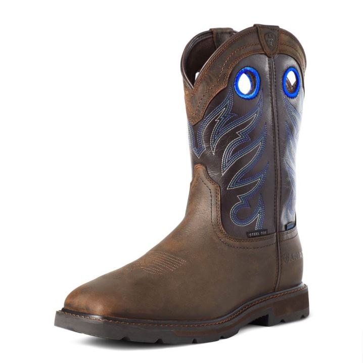 Ariat Groundwork Wasserdichte Steel Kappe Arbeits Boot Dunkelbraun | KA0iDO3N