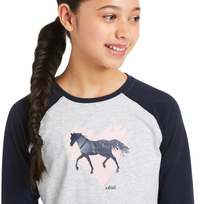 Ariat Heart of My Heart T-Shirt Navy | w2f5Gir6