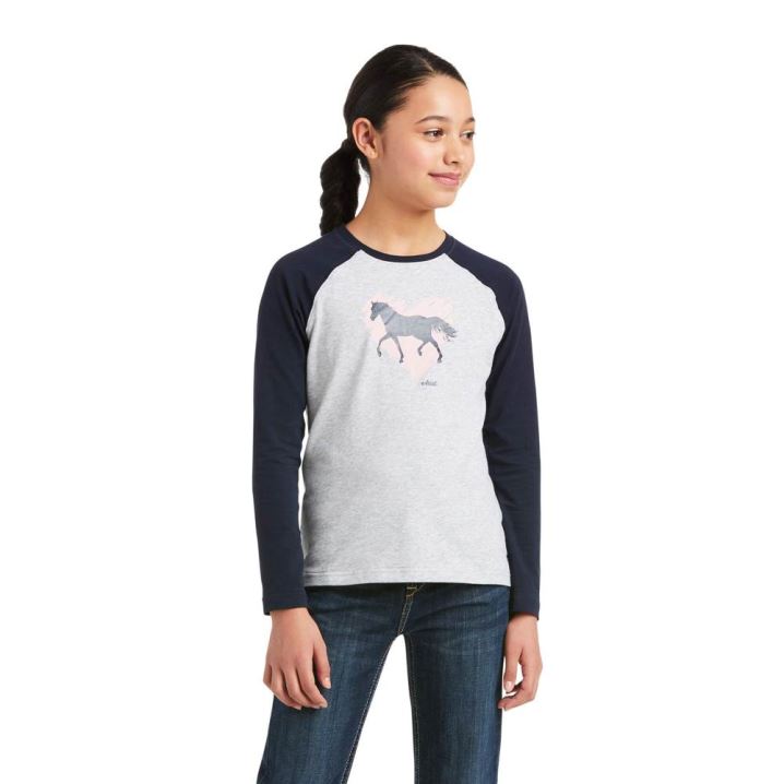 Ariat Heart of My Heart T-Shirt Navy | w2f5Gir6