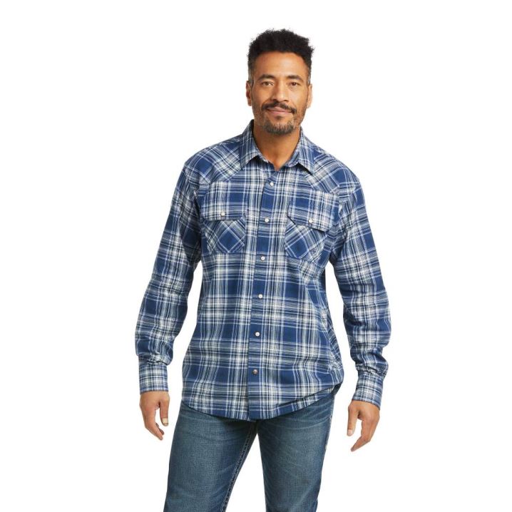 Ariat Hempstead Retro Fit Shirt Indigo | SQWU5aUZ