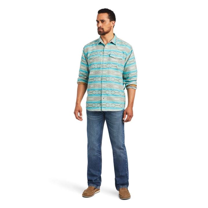 Ariat Herman Retro Fit Shirt Blau | Bpy7pkBE