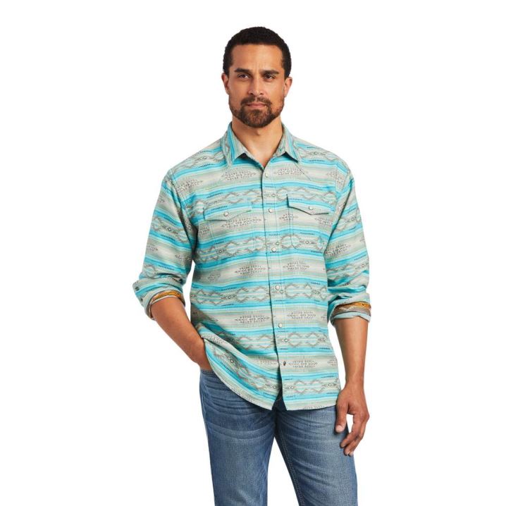 Ariat Herman Retro Fit Shirt Blau | Bpy7pkBE