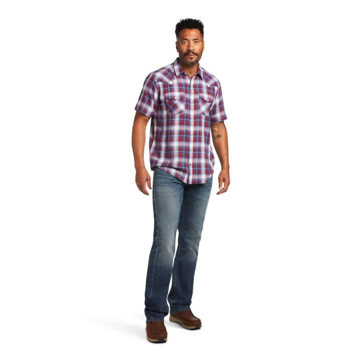 Ariat Hollis Retro Fit Shirt Dunkelrot | YcPXfF1X