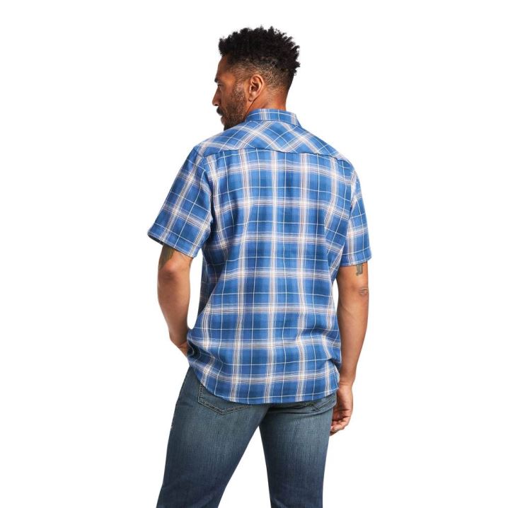 Ariat Huck Retro Fit Shirt Blau | b6WWmZ9W