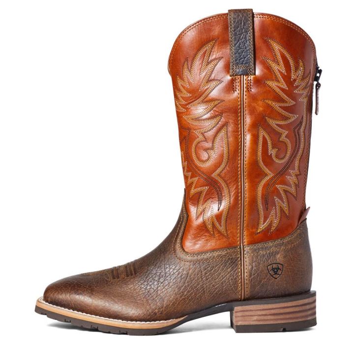 Ariat Hybrid Big Boy Back Zip Western Boot Orange | GDX8i8YU